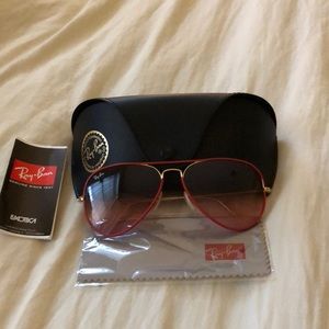 Red Frame Ray-Ban Aviator